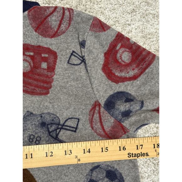 Carter's Kid Boys 1-Piece Football Sports Fleece Footie Grey Pajamas Size 14 - Picture 6 of 6